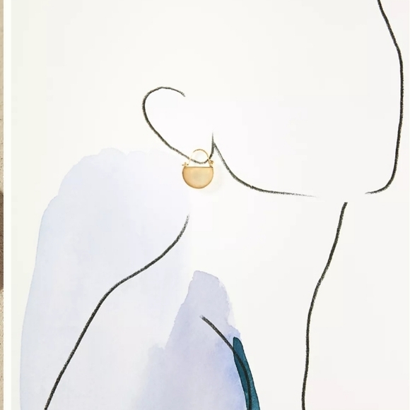 Anthropologie Modern Crescent Hoop earrings - Picture 3 of 6